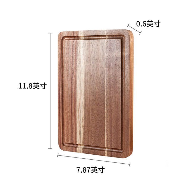 A Acacia wood pizza tray with handle solid wood cheese bread tray household steak plate, creative wooden small cutting board
