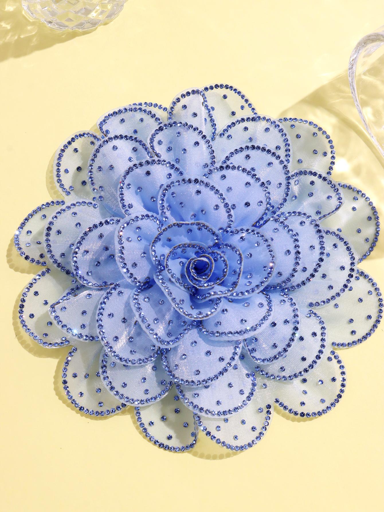 A new 14cm flower rhinestone patch creative clothing brooch decorative flower set with diamond flower clothing accessories - Mixbatch