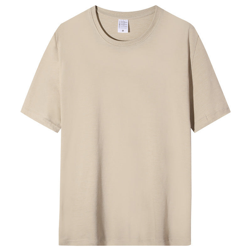 A Cross-border e-commerce light and thin milk silk solid color short-sleeved men's T-shirt hot sublimation printing bottoming shirt manufacturer wholesale - Mixbatch