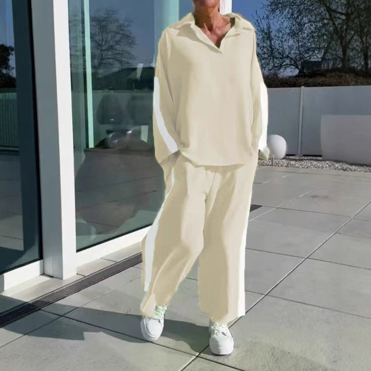 A lady's long-sleeved trousers suit