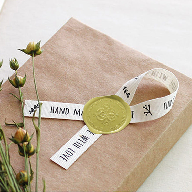 A gold fire print sticker spot baking gift sealing sticker self-adhesive sticker label sealing sticker 8 pcs/sheet MOQ: 50PIECE - Mixbatch