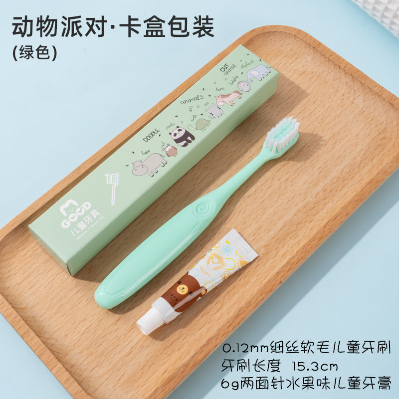 Theme hotel children's disposable toothbrush with toothpaste slippers soft bristle tooth set