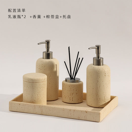 طقم حمام من حجر الترافرتين