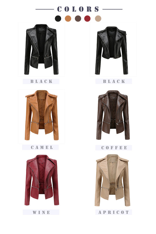 A women's leather jacket