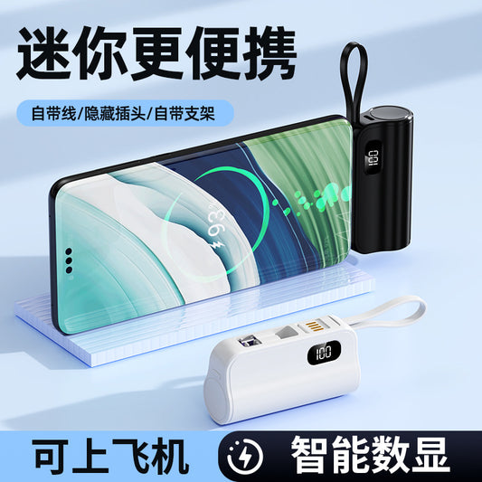 A mini capsule power bank with dual plugs mobile power supply
