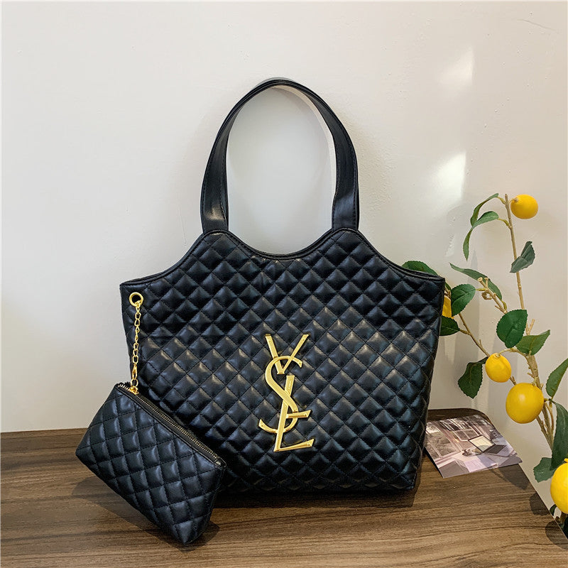 A new spring and summer handbag women's Korean version shoulder tote bag Internet celebrity embroidery thread diamond fashion large capacity Europe and the United States