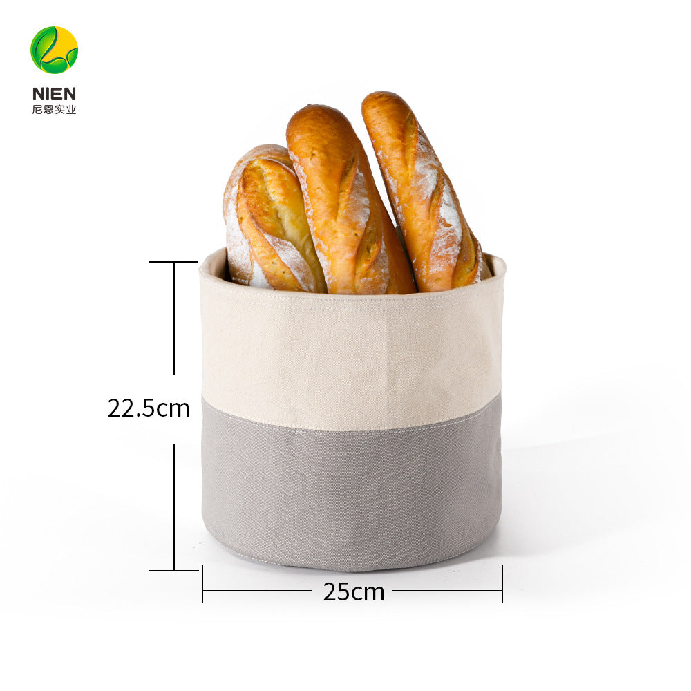 A cotton color matching canvas bread bag