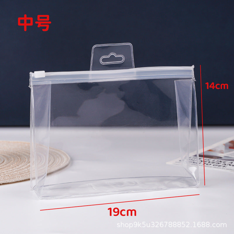 A transparent matte pvc zipper bag, cosmetic skin care tool storage bag, transparent jewelry packaging bag