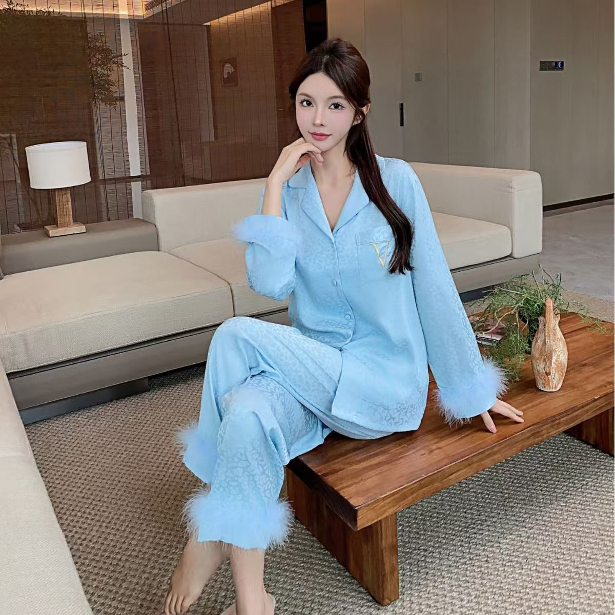womens-ice-silk-pajamas-set