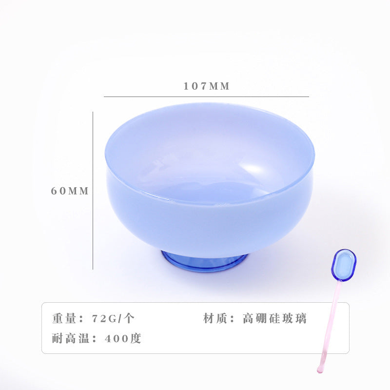 A Household heat-resistant transparent glass bowl, baked egg-beating instant noodle salad bowl, thickened large-capacity Japanese noodle poon soup bowl