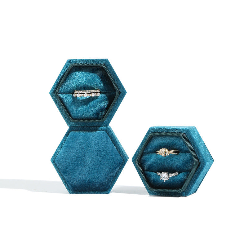 A Velvet hexagonal jewelry box