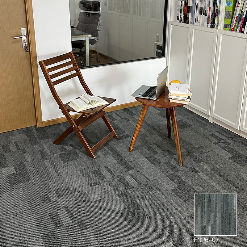 A Office Building Meeting Room Fire Resistant Dirt Resistant Flame Retardant Environmental Protection Grey Striped Square Splicing B1 Fire Carpet