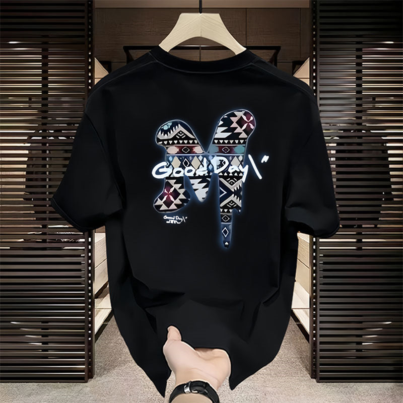 A European trendy brand fashion round neck short-sleeved T-shirt men - Mixbatch