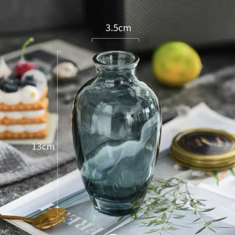 A Nordic simple and creative mini vase ins wind glass water flower cultivator living room desktop decoration small ornament