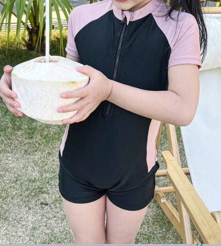A one-piece sports short-sleeved cute schoolgirl swimsuit hot spring swimsuit - Mixbatch