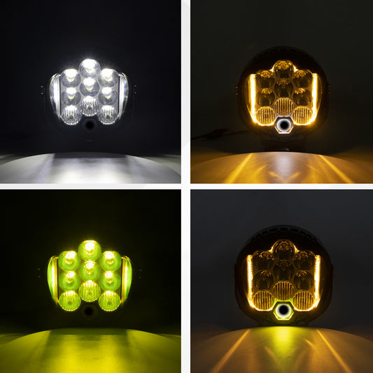 A car led light 5/7/9 inch 90w three-sided luminous work light tank 300 off-road vehicle modified external spotlight