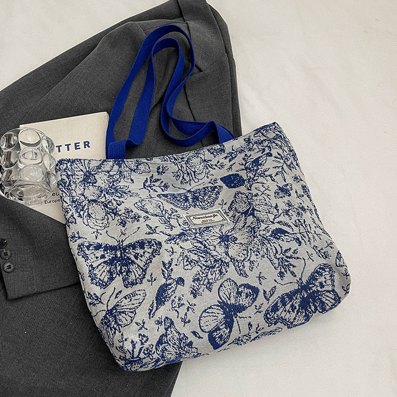 A new canvas bag women's ins versatile shopping commuter tote bag women's bag
