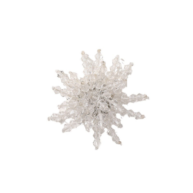 A ins the same transparent crystal bead flower iy hand-woven beaded headgear hole shoes flower material wholesale - Mixbatch