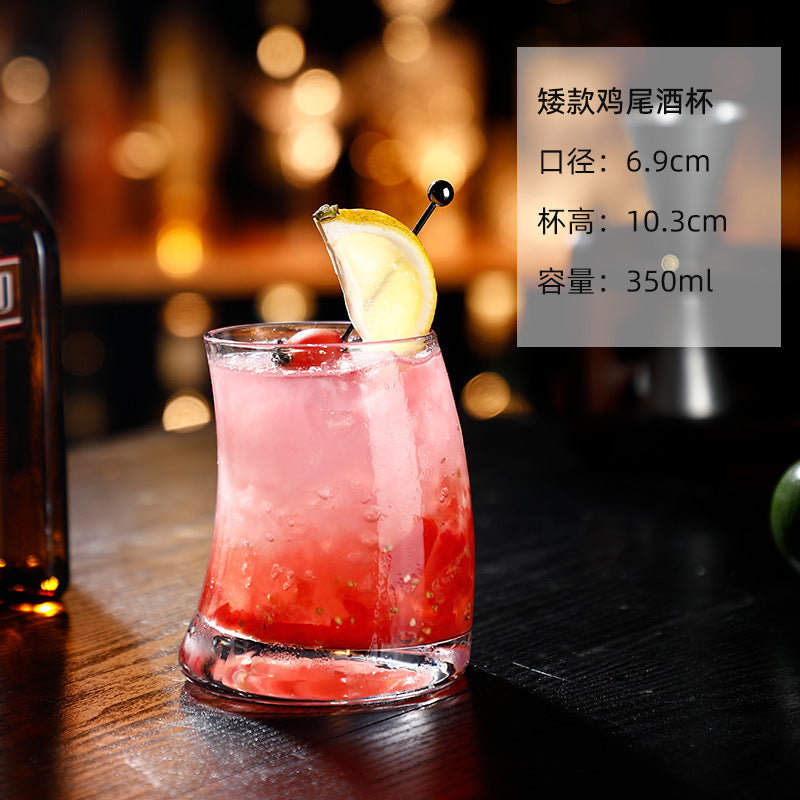 A ins Nordic style creative vertical pattern cup special-shaped glass Internet celebrity crescent moon cup juice cup mojito cocktail cup