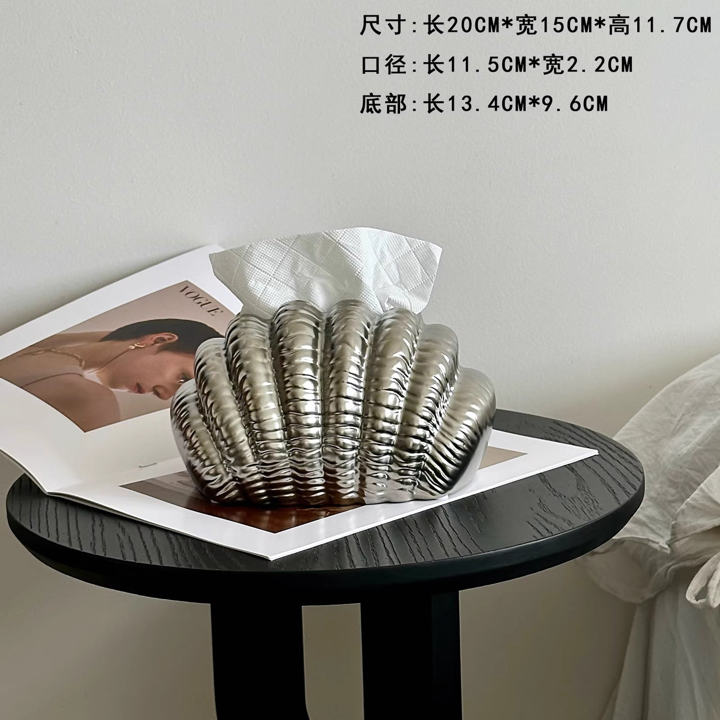 A ceramic tissue box ornament