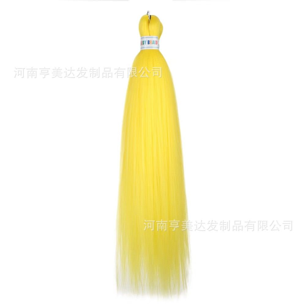 A EZ Color 26inch Women Chemical Fiber Long Straight Hair Large Easy Braided Hair Low Temperature Silk Long Straight Hair Wig - Mixbatch