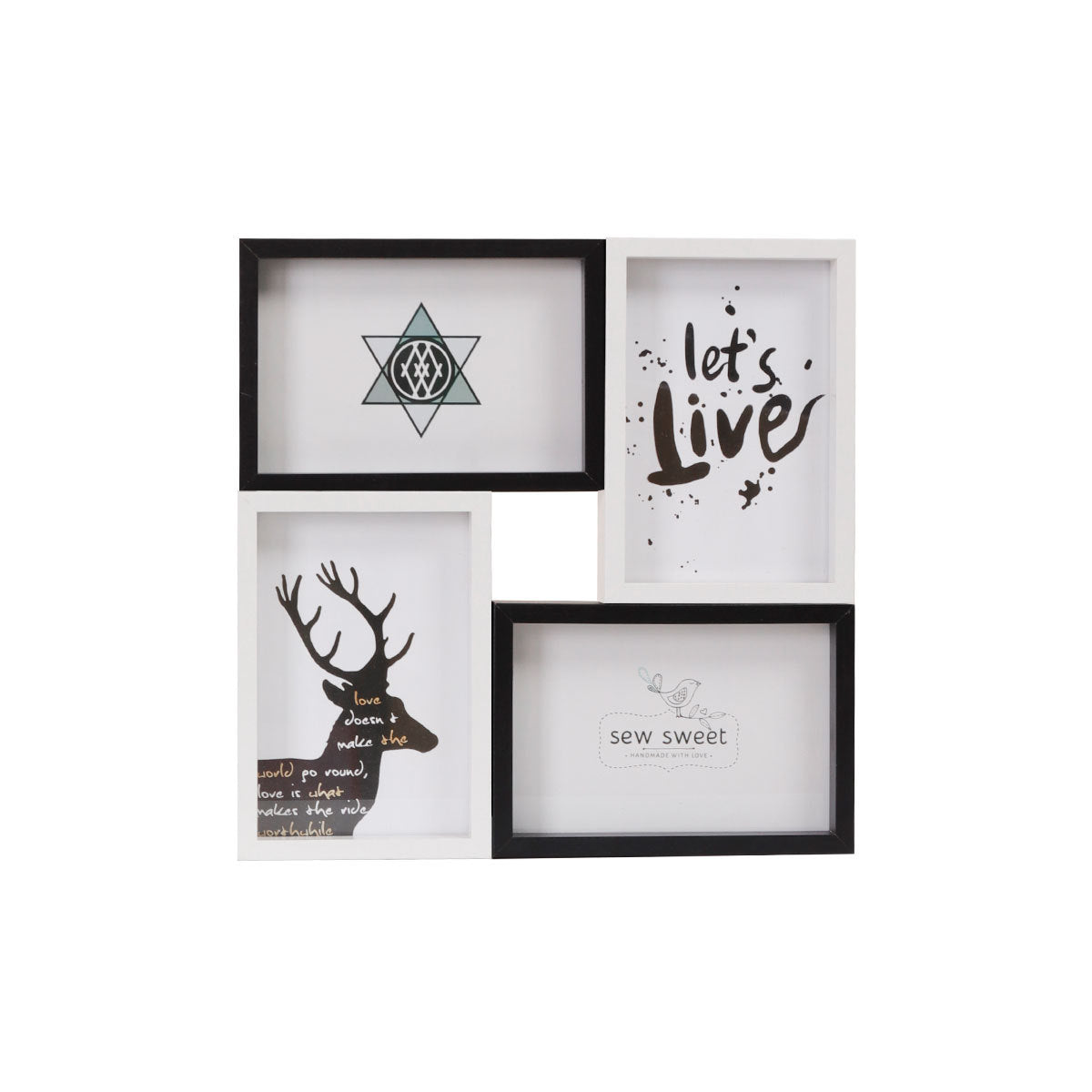 A creative 4-frame 6-inch four-square grid photo frame combination splicing photo wall American photo frame table hanging wall
