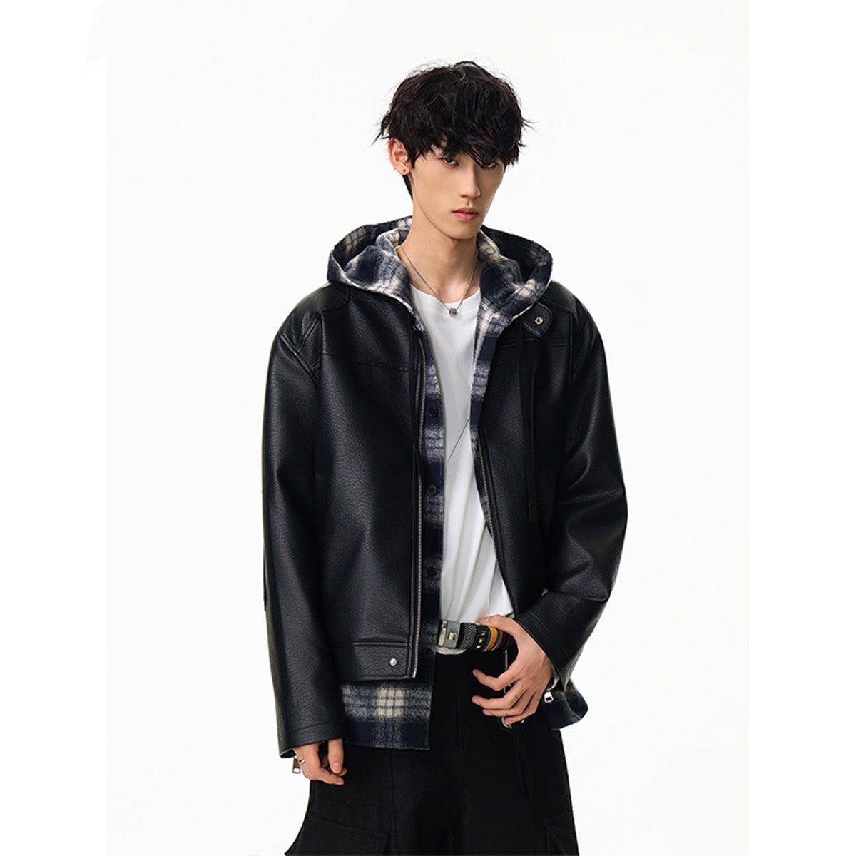 A men's leather jacket
