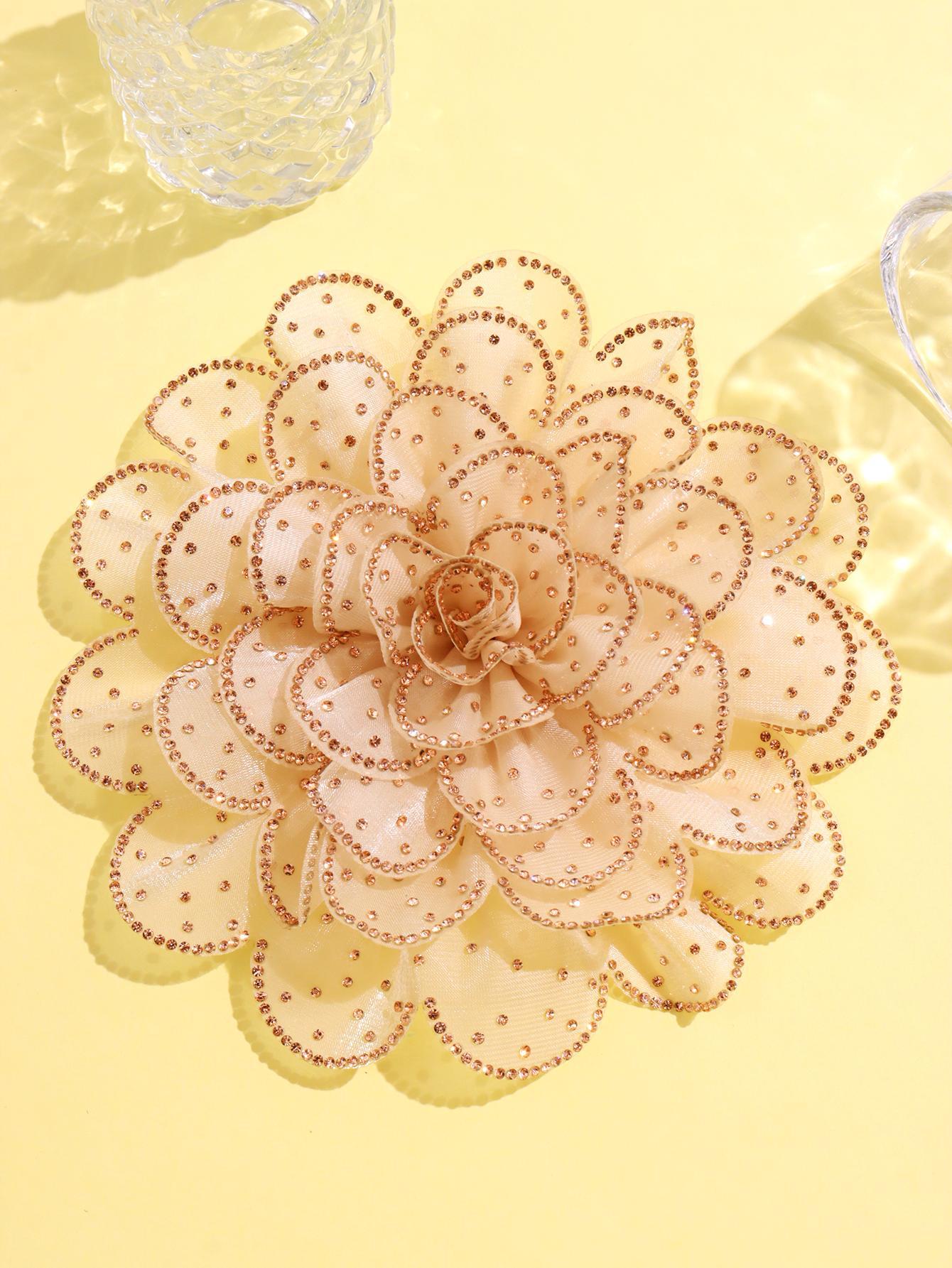 A new 14cm flower rhinestone patch creative clothing brooch decorative flower set with diamond flower clothing accessories - Mixbatch
