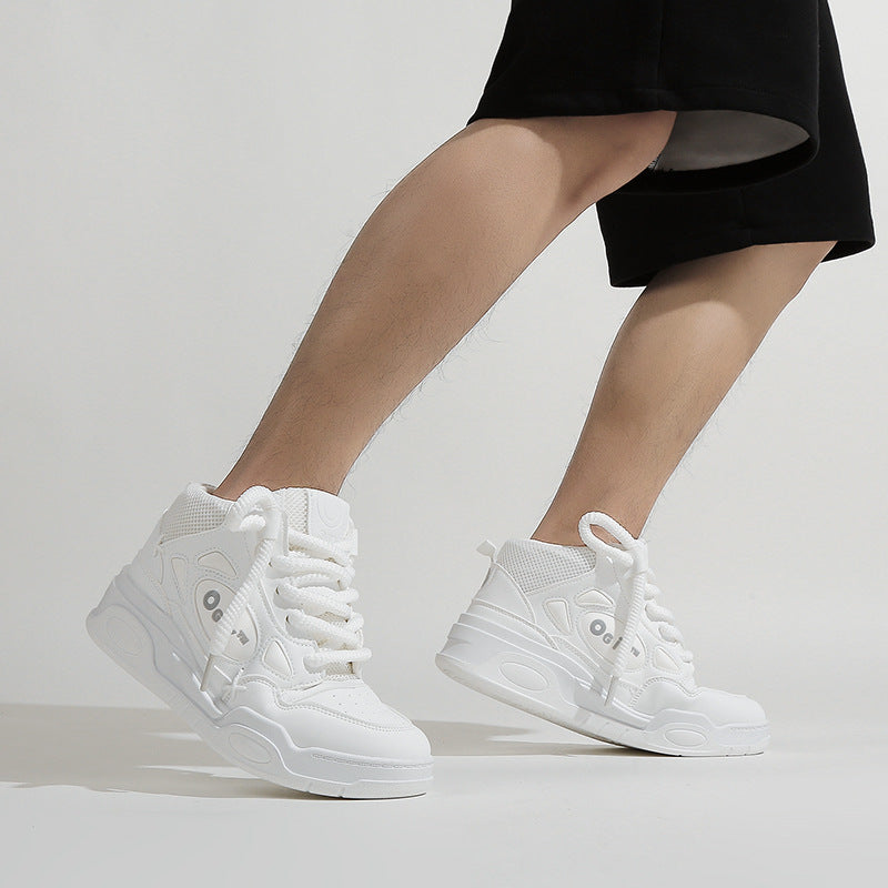 A men's and women's same high-top flats
