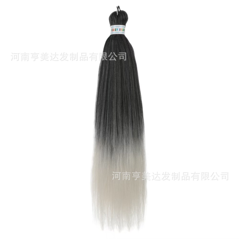A EZ Color 26inch Women Chemical Fiber Long Straight Hair Large Easy Braided Hair Low Temperature Silk Long Straight Hair Wig