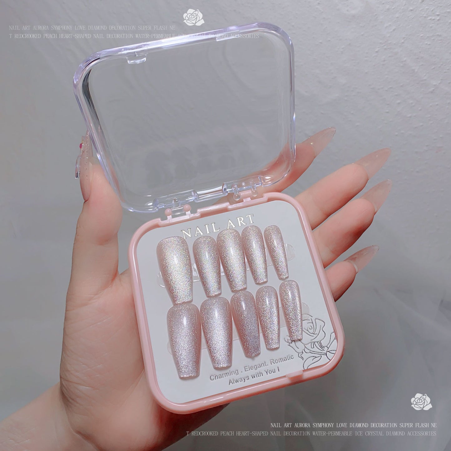 A new nail art wear nail spar cat eye flash diamond nail patch wear nail handmade nail art fake nail wholesale - Mixbatch