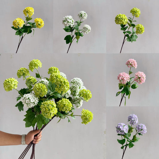 A simulated flower wood hydrangea snowball small hydrangea home wedding outdoor landscaping model room decoration flower arrangement fake flower wholesale