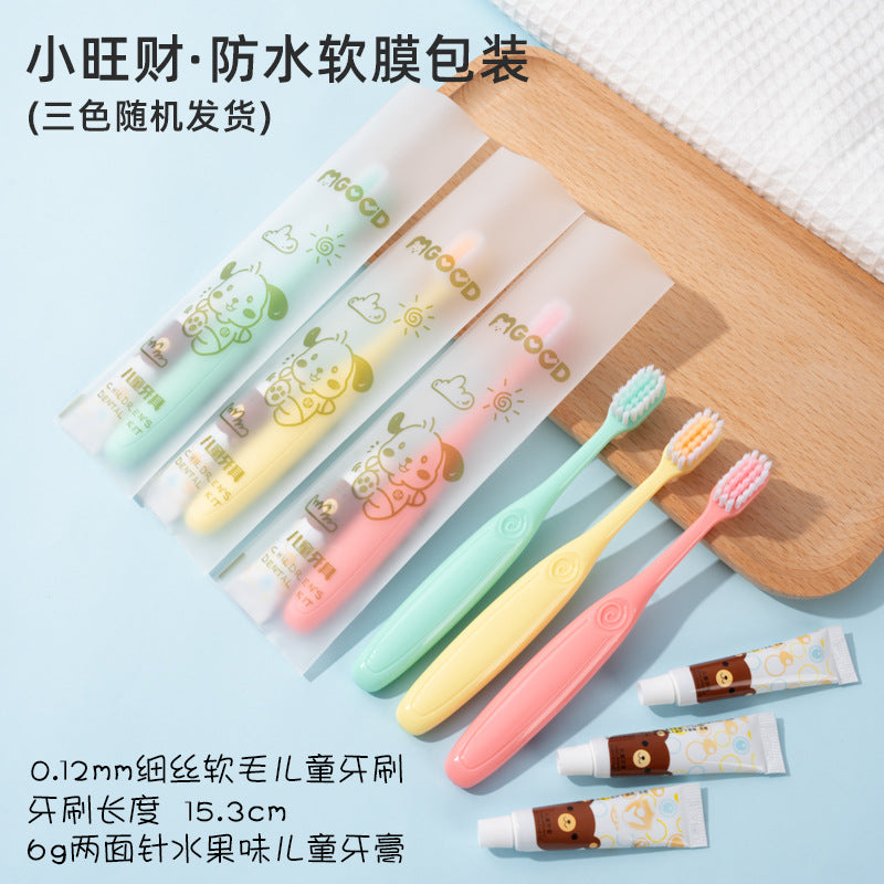 Theme hotel children's disposable toothbrush with toothpaste slippers soft bristle tooth set