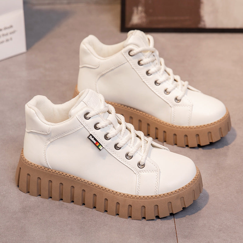 Autumn and winter new Martin boots fashion casual Joker women's shoes single cotton with non-slip lightweight casual shoes. - Mixbatch