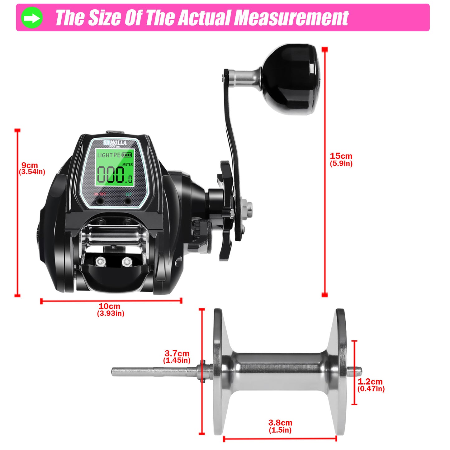 A Heavy-duty Wide-body Drop-shot Reel with LCD Display