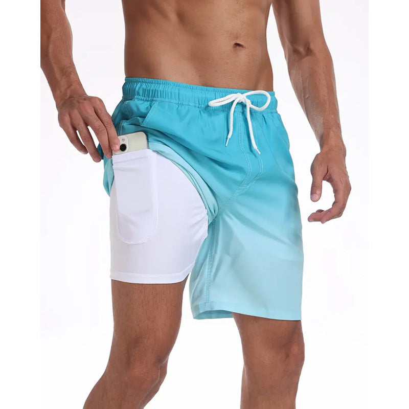 A Summer Men's Double Beach Pants Men's Casual Five-Point Shorts - Mixbatch