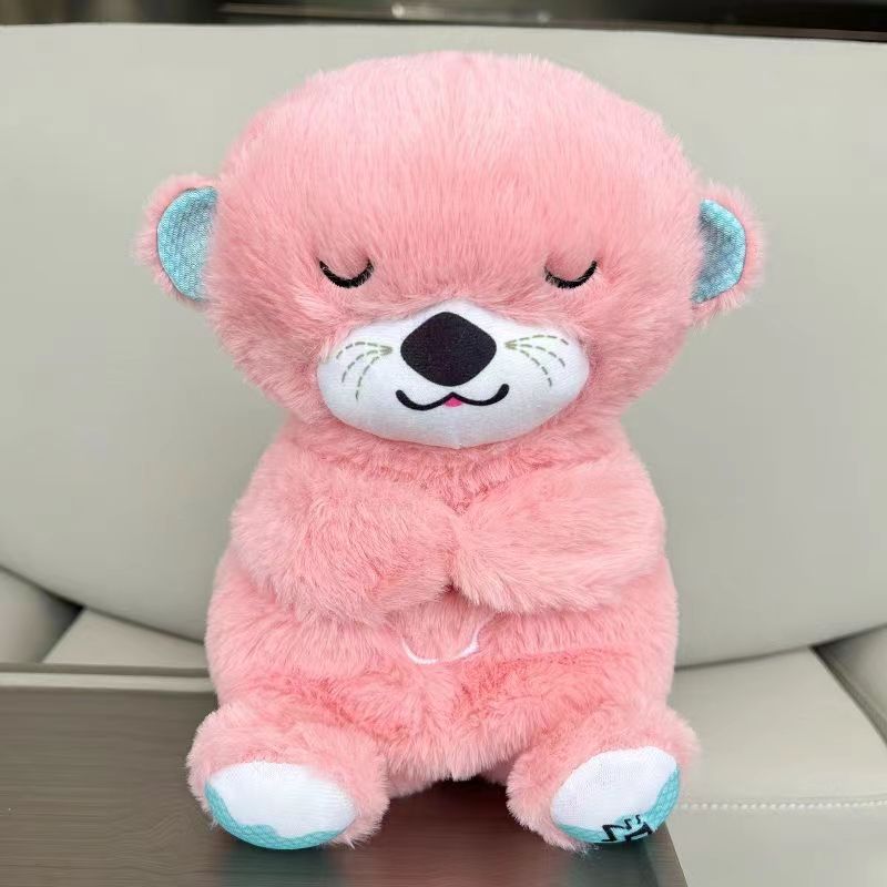 A breath otter breath bear cute plush toy soothing luminous doll cute sweet sleeping position otter sleeping