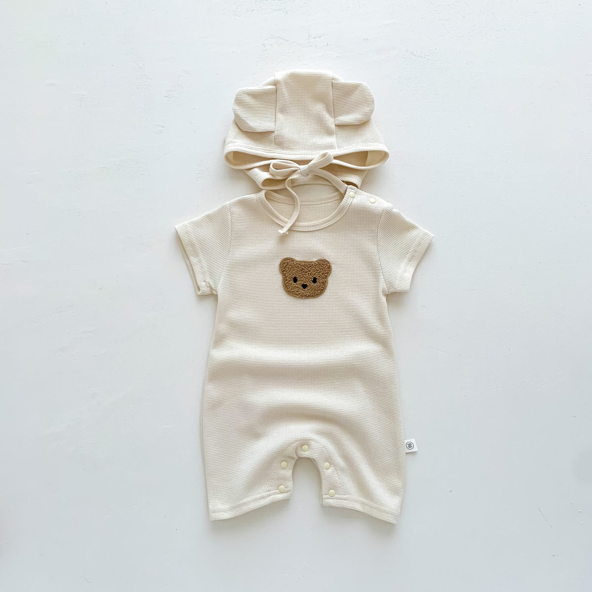 A a baby summer bag fart clothes ins2023 baby bear Waffle one-piece climbing suit for boys and girls - Mixbatch