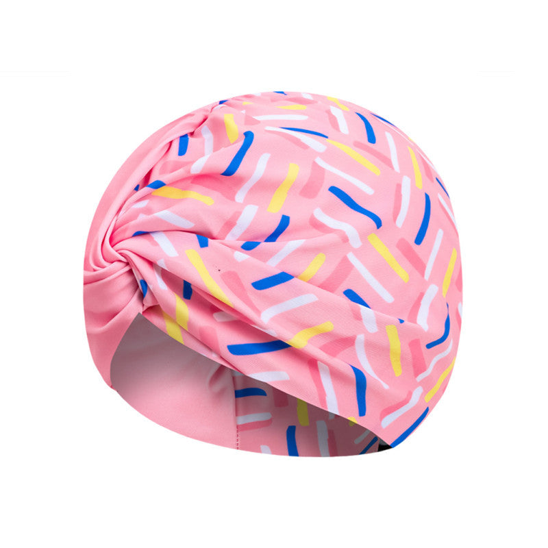 A korean new swim cap women's long hair fashion adult beach hat oversized bula head ladies hot spring swimming cap