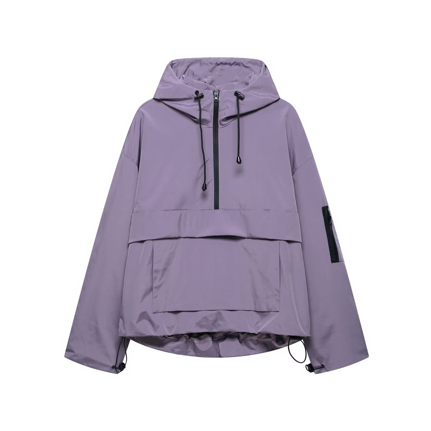 A hooded jacke
