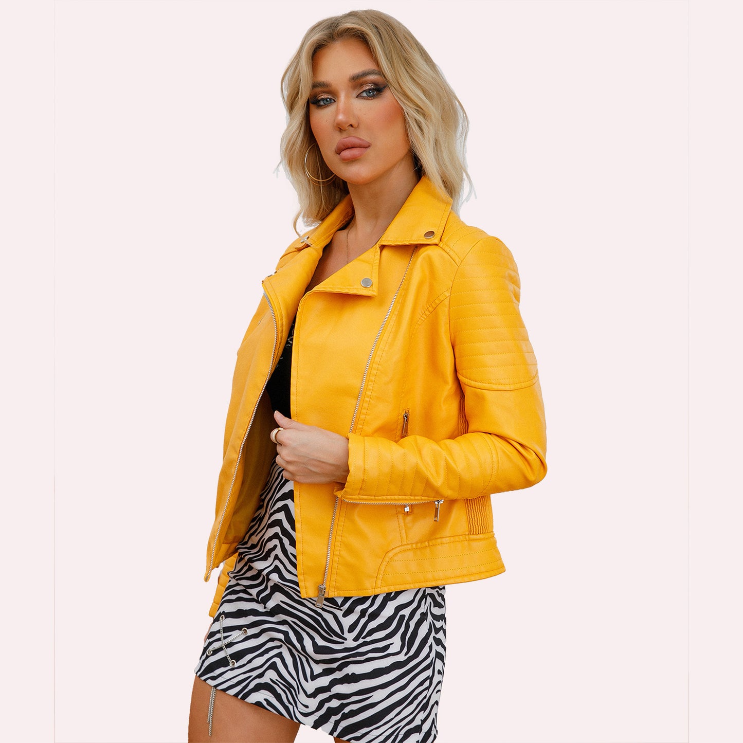 A women's leather jacket