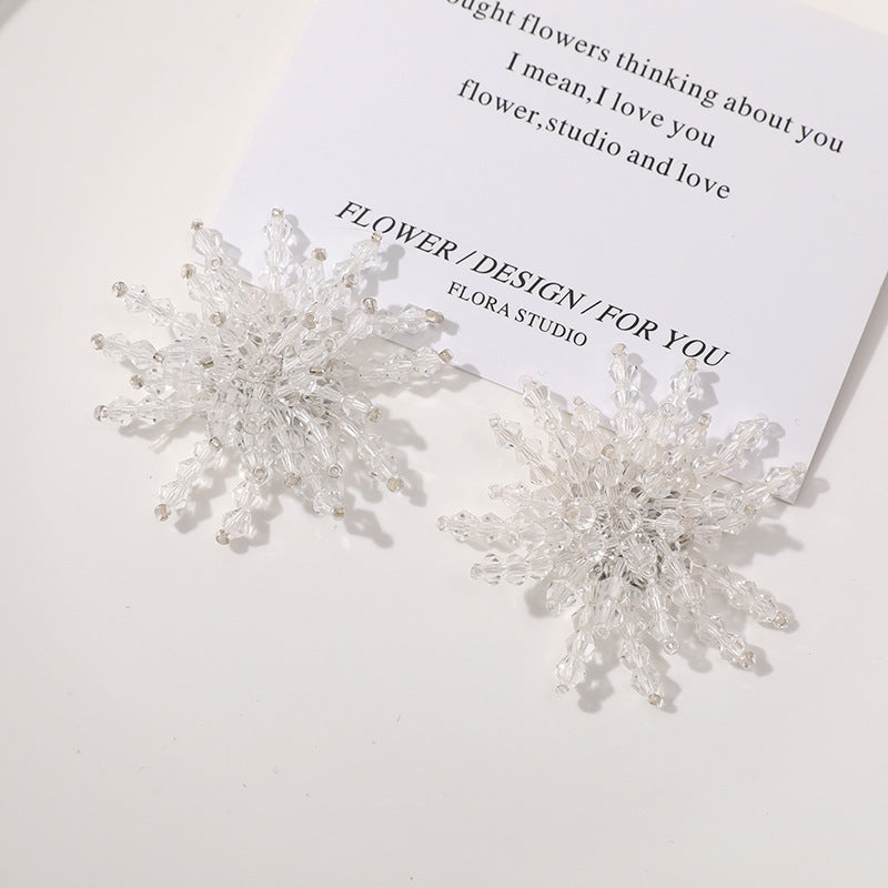 A ins the same transparent crystal bead flower iy hand-woven beaded headgear hole shoes flower material wholesale - Mixbatch