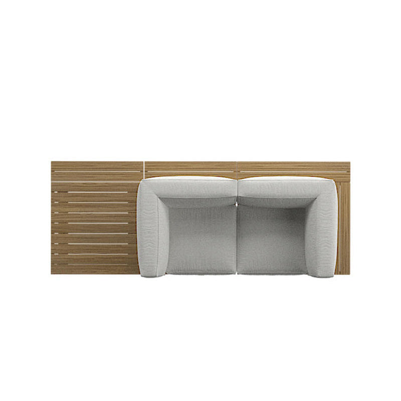 A teak outdoor sofa combination villa courtyard furniture Nordic style high-end garden hotel terrace solid wood sofa chair - Mixbatch