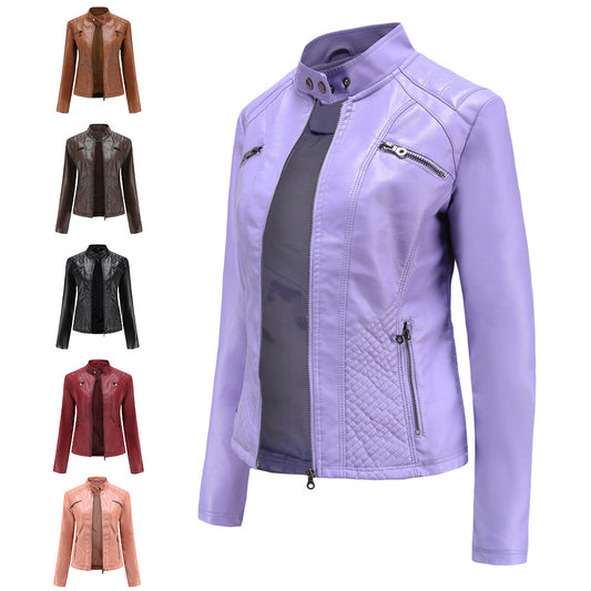 A women's leather jacket
