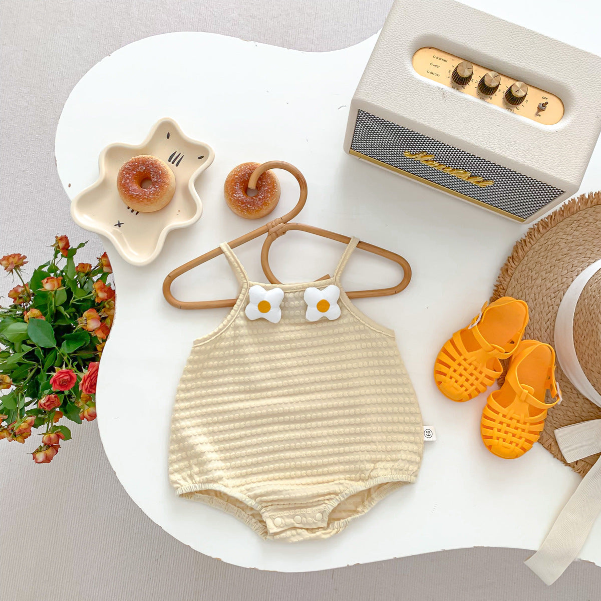A children's clothing spot summer thin small suspender clothes baby girl triangle bag fart clothes out one-piece climbing clothes - Mixbatch