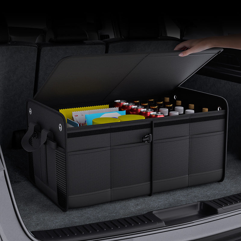 A car trunk storage box