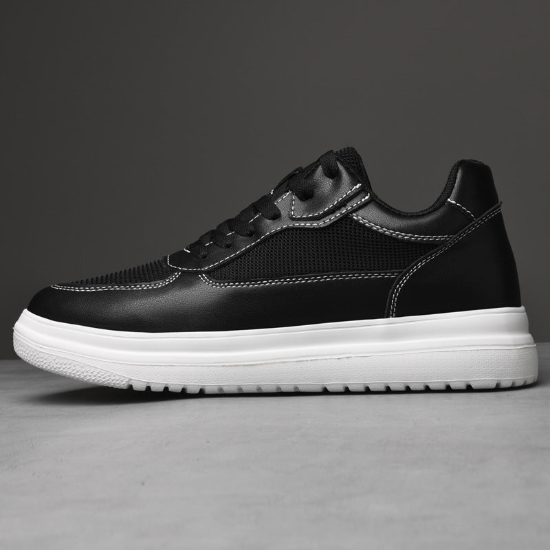 A men's shoes summer breathable couple heightening shoes 8cm men's cowhide inner