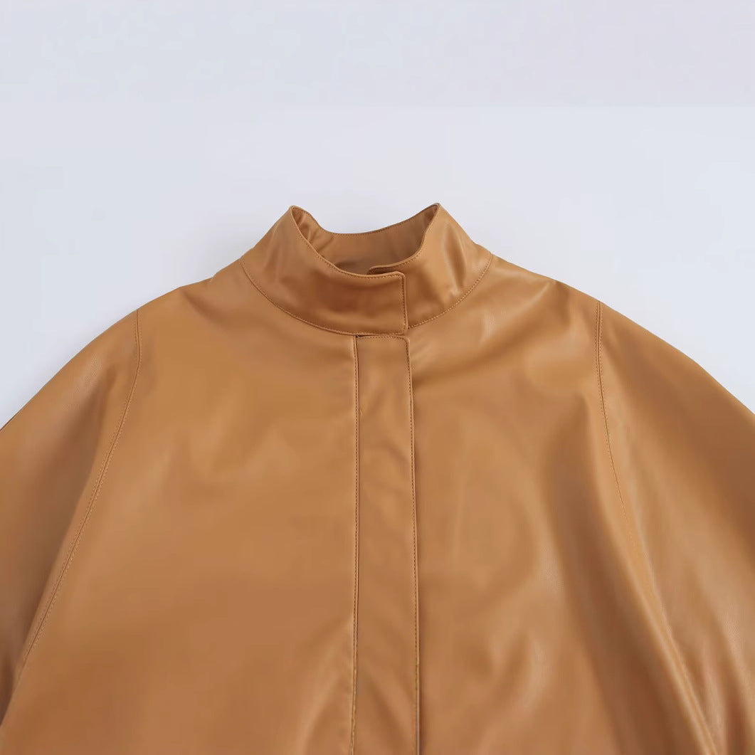 A women's leather jacket