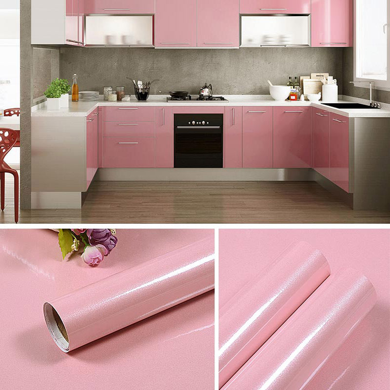A cabinet self-adhesive sticker furniture renovation waterproof thickened paint wallpaper pearlescent cabinet room wardrobe solid color pvc wallpaper