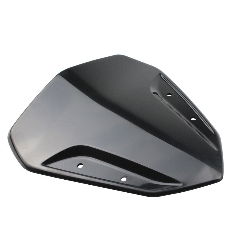 A motorcycle front windshield